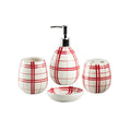 005-1 4Pcs Bath Set Red 24c