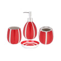 005-3 4Pcs Bath Set Red 24c