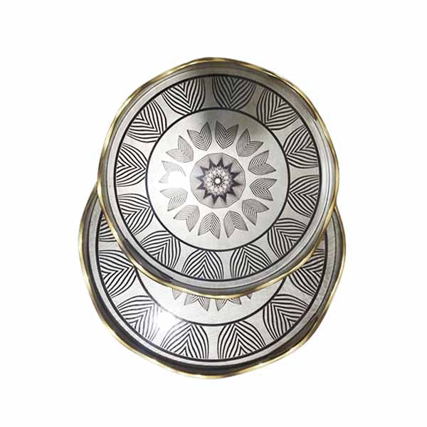 14123 Tray Set Wood + Glass 8c