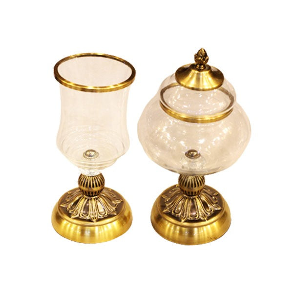 16.18 Vase & Candy Set Glass (BLK)