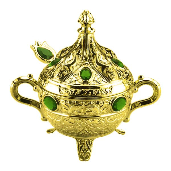 172-KMTY-18 SUGAR POT WITH STONE & SPOON