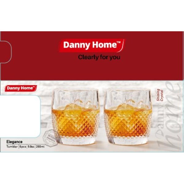 1988-128 Glass 6Pcs Set 280ml 8c