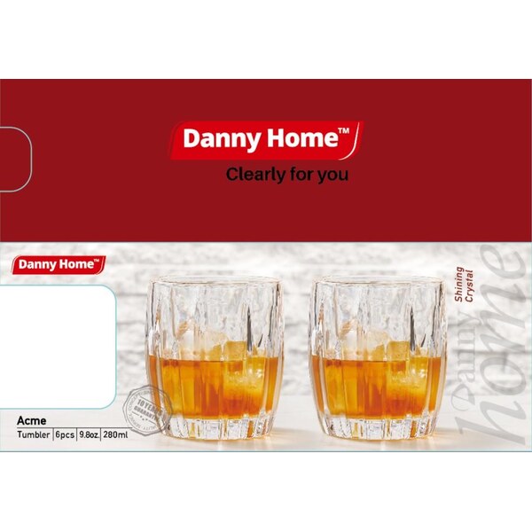 1988-129 Glass 6Pcs Set 280ml 8c