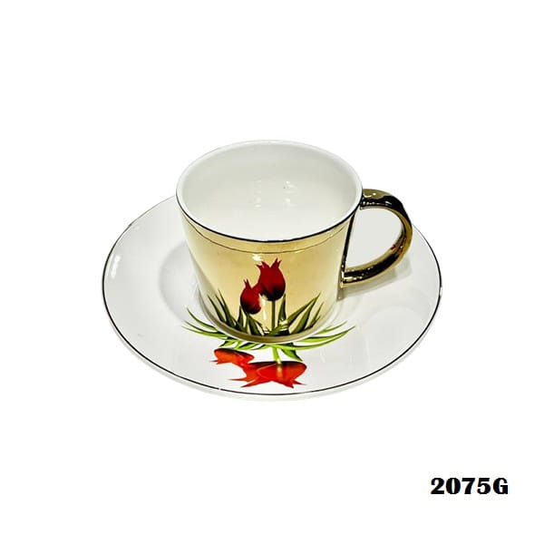 2075G Mirror Cup&Saucer Rose 24c
