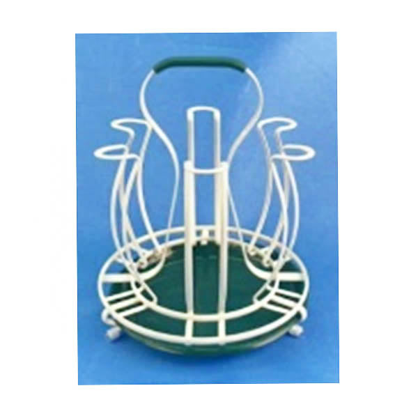 22099 Glass Holder Round White-Green 36c
