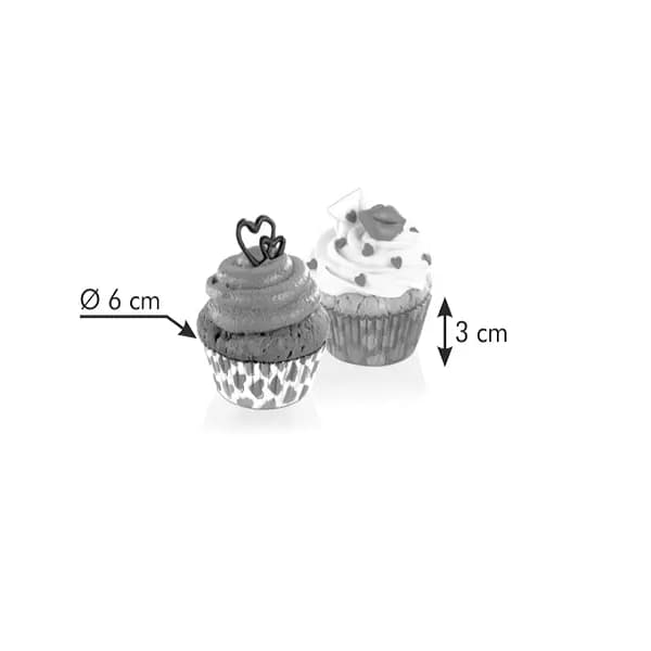 630611 BakingCup60cm,60PcHeart"Delic 96c