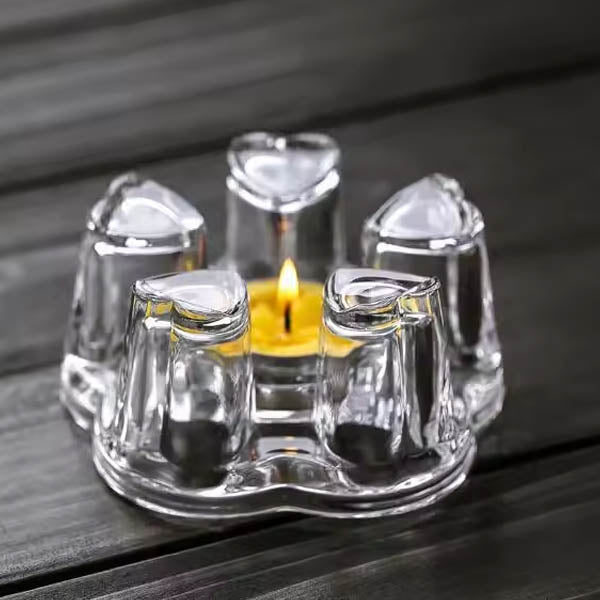 BG45071 Peach Heart Glass Candlestik 24c