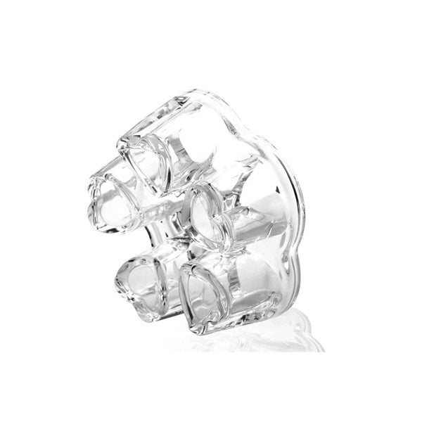 BG45071 Peach Heart Glass Candlestik 24c