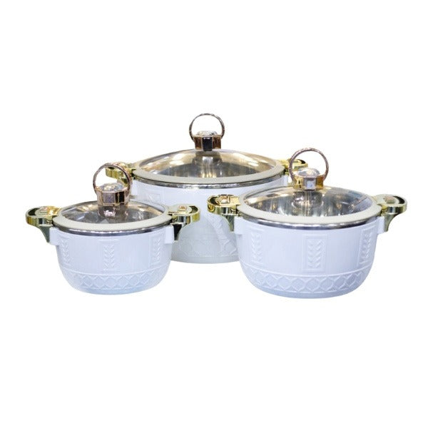 1679 3Pcs Hot Pot Set White 4c
