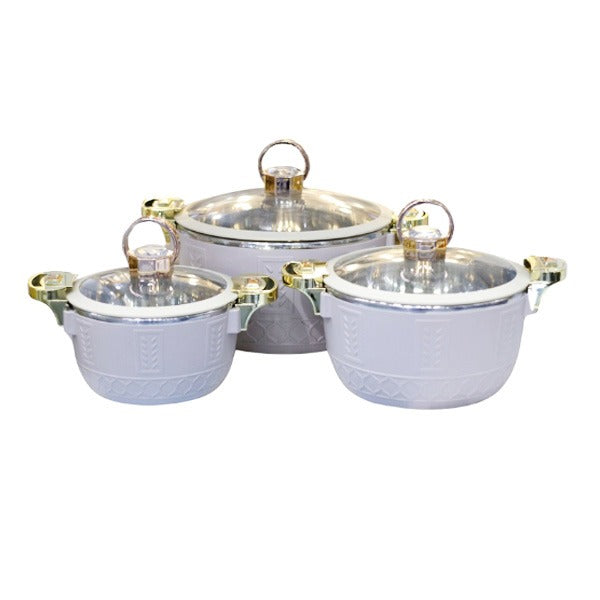 1679 3Pcs Hot Pot Set Coffee 4c