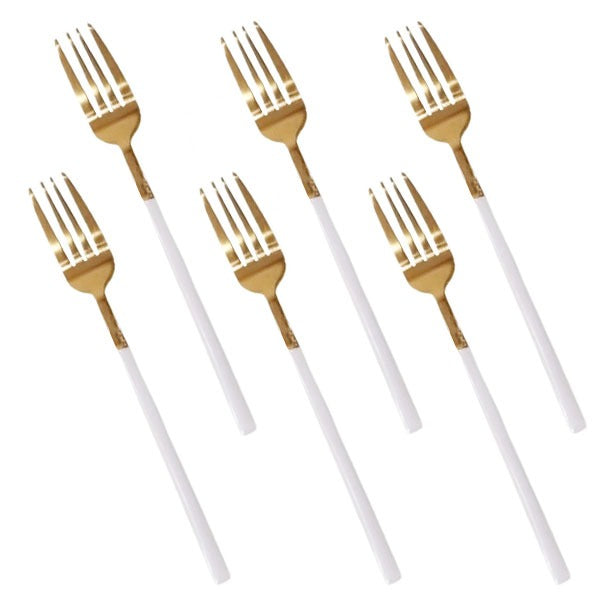 CC-002 White+Gold Table Fork 100c