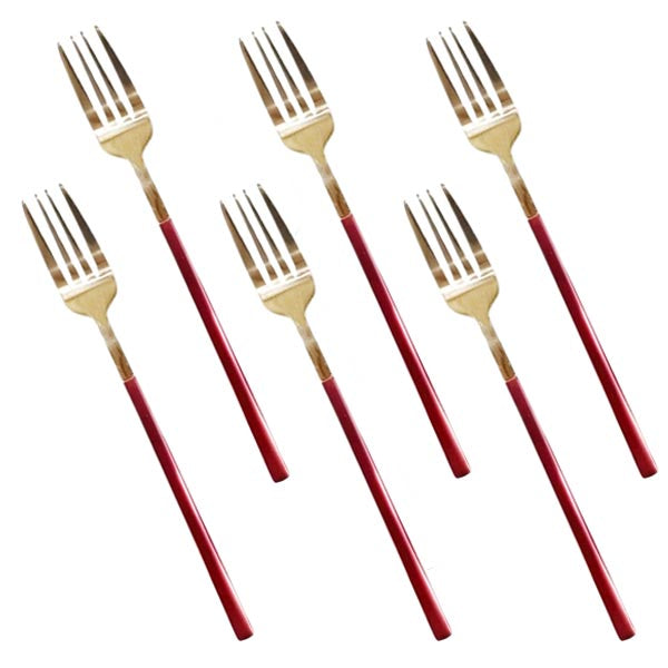 CC-005 Red+Gold Table Fork 100c
