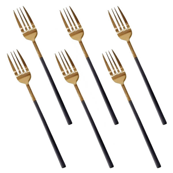 CC-008 Black+Gold Table Fork 100c