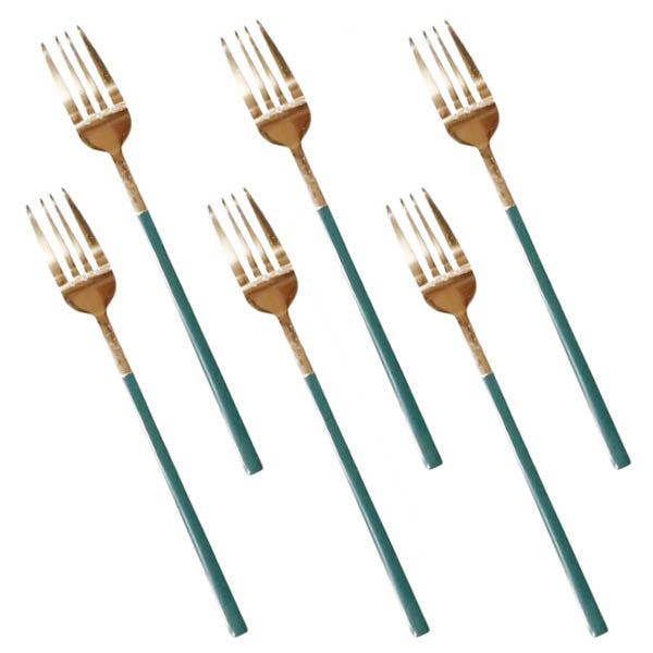 CC-011 Green+Gold Table Fork 100c