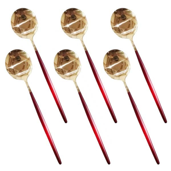 CC-014 Red+Gold Soup Spoon 100c