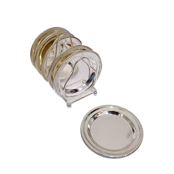 CD5439 6Pcs Coaster Silver (24c)