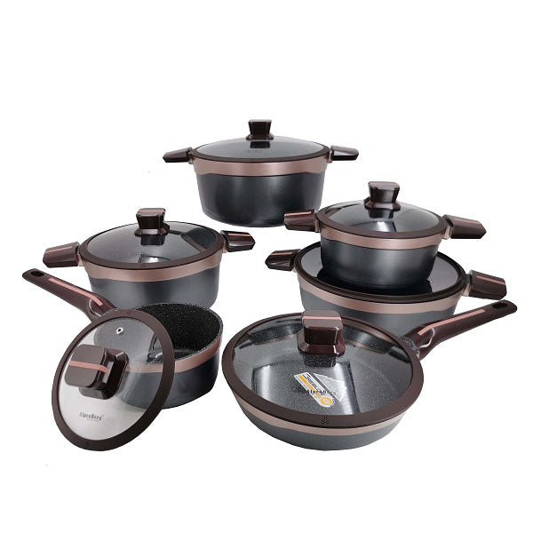 KC12 12Pcs Cook Set Blk CoperAlpenburg2c