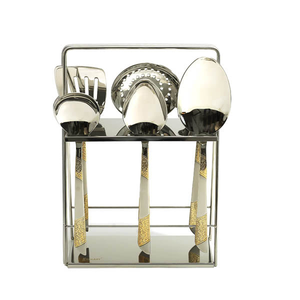 SS13-6G ELEGANT 6PS Linetext SPOON SET6c