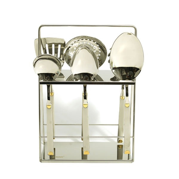 SS15-6G ELEGANT 6PS HalfDot SPOON SET 6c