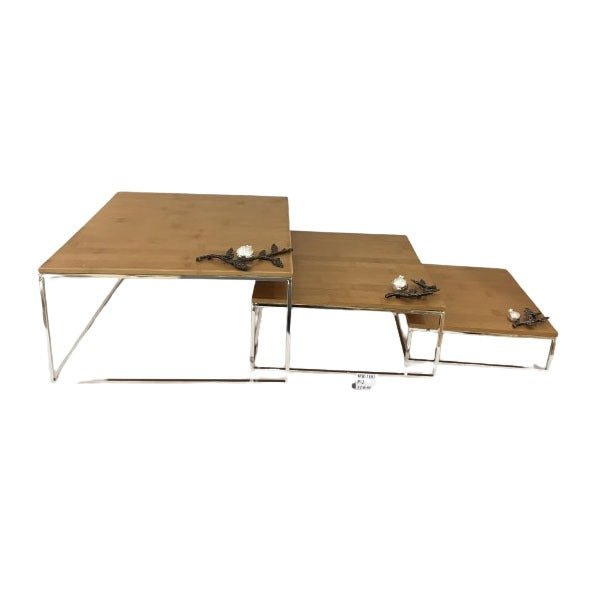 WB1103 SQ 3 Piece Cake Stand 24,30,36cm(Silver)