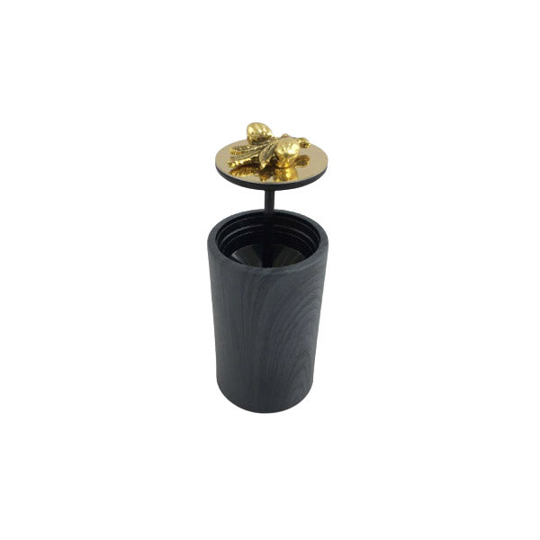 WB751 Tooth Pick Holder Blk+Gold ORCHID