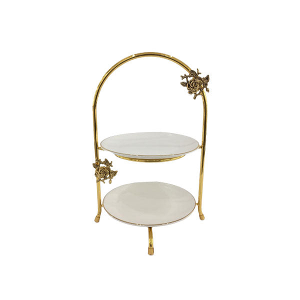 WB831 2Tier White Plate Pastry (G)ORCHID