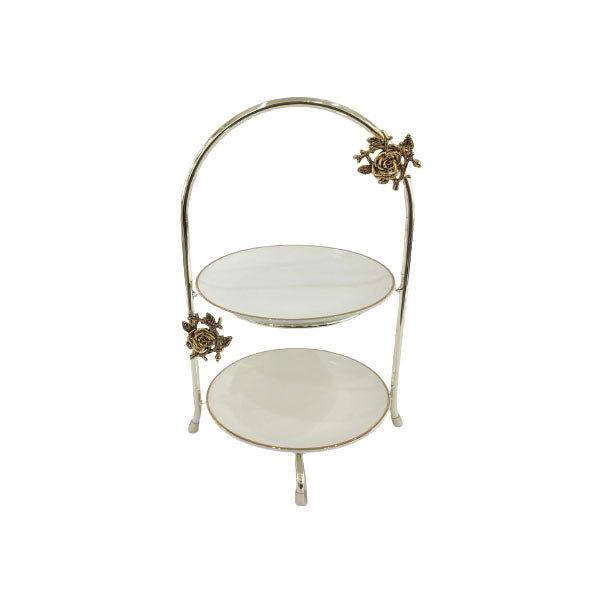 WB833 2Tier White Plate Pastry (S)ORCHID
