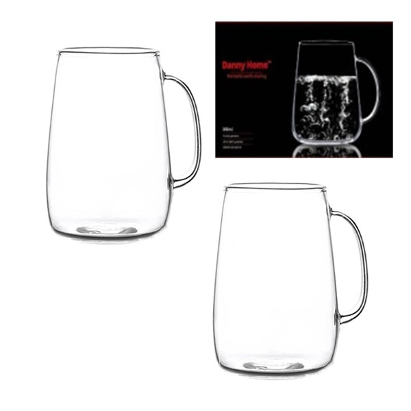 XF003 450ml Glass Cup 2Pcs Set 24c