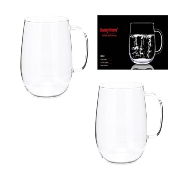 XF006 430ml Glass Cup 2Pcs Set 24c