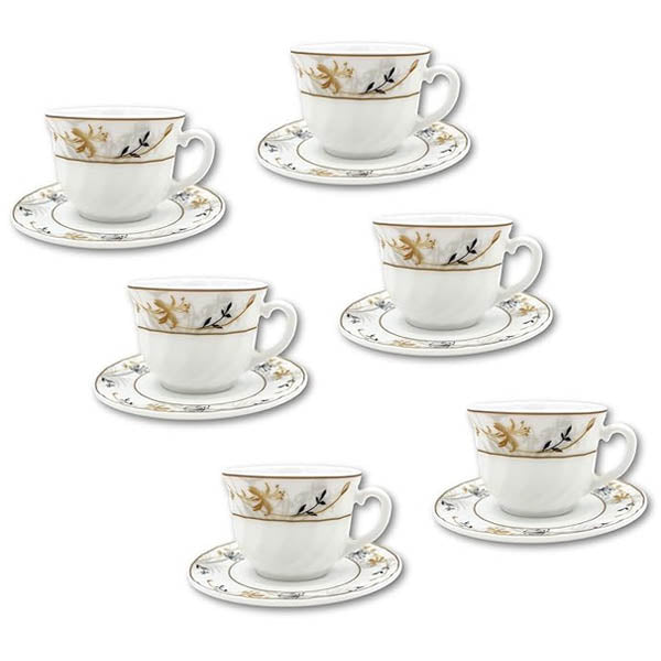 XWB190F-F 190ML Cup&Saucer 6Pcs Set 12c