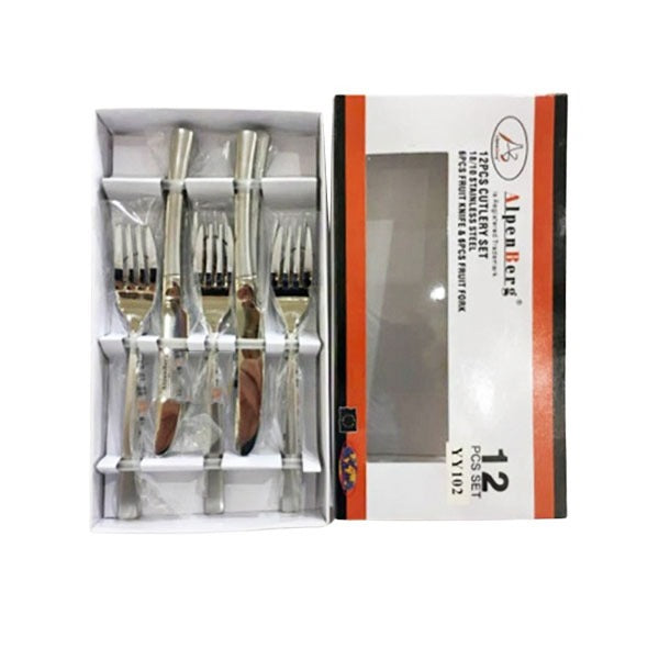YY102 12Ps Fruit Knife+Fork Alpenburg36