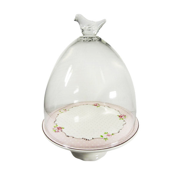 ZP272 CakeDish With Cover Pink ANGELA 6c