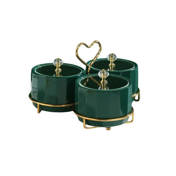 ZQ-005 Heart Condiment 3 Part Green 18c