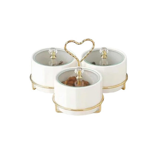 ZQ-007 Heart Condiment 3 Part White 18c