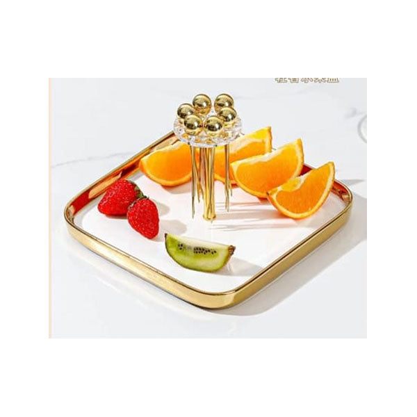 ZQ-107 Square Fruit Plate White 48c