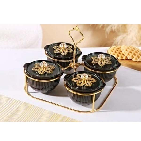ZQ-117-4 Flower Condiment W-S Black 16c