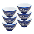 ZQ-136-B 5"Relief Bowl 6Pcs Set Blue 12c