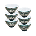 ZQ-138-G 5"Relief Bwl 6Pcs Set Green 12c