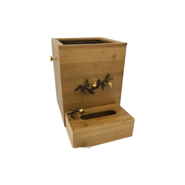 WB1090 Tissue Bin Set Wood (Gold)