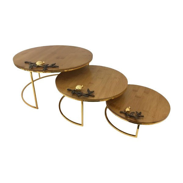 WB1100 R 3 Piece Cake Stand 24,30,36cm(Gold)