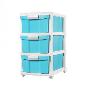2523 Plastic 3 Tier Drawer With Wheel