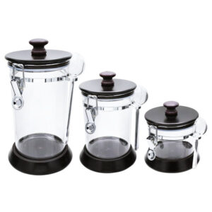 AC40023 3Pcs Canister Set Drk Wood 8c