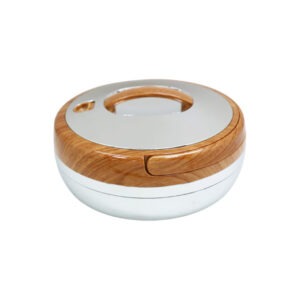 663LW/S Round Wood Silver Hotpot 3.0 Liter