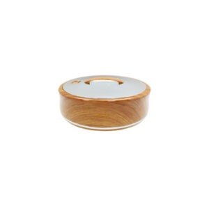 664LW-S Round Wood Silver Hotpot 4.0 Liter