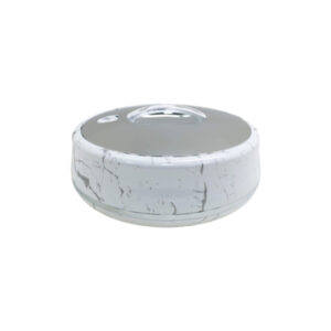 665WS/S Round White Silver Hotpot 5.0 Liter