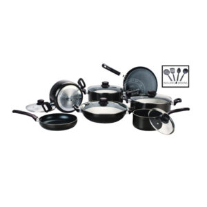 KK2530101 Carnivo Non Stick 16 Piece Cookware Set Black