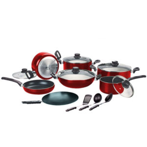 KK7510502 Lumina 15 Piece Cooking Set Red