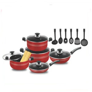 KK7510506 krafto Plus 17 Piece Cook Set Red