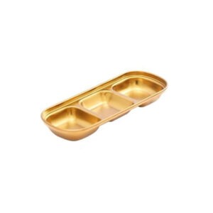 GST1035 3 Partition Korean Sauce Dish Gold
