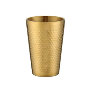 GST1060 450ml Hammered Water Glass Gold